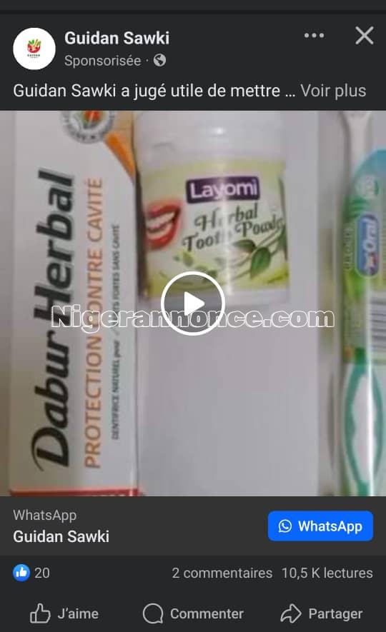 Kit pour soins dentaires | Niger annonce