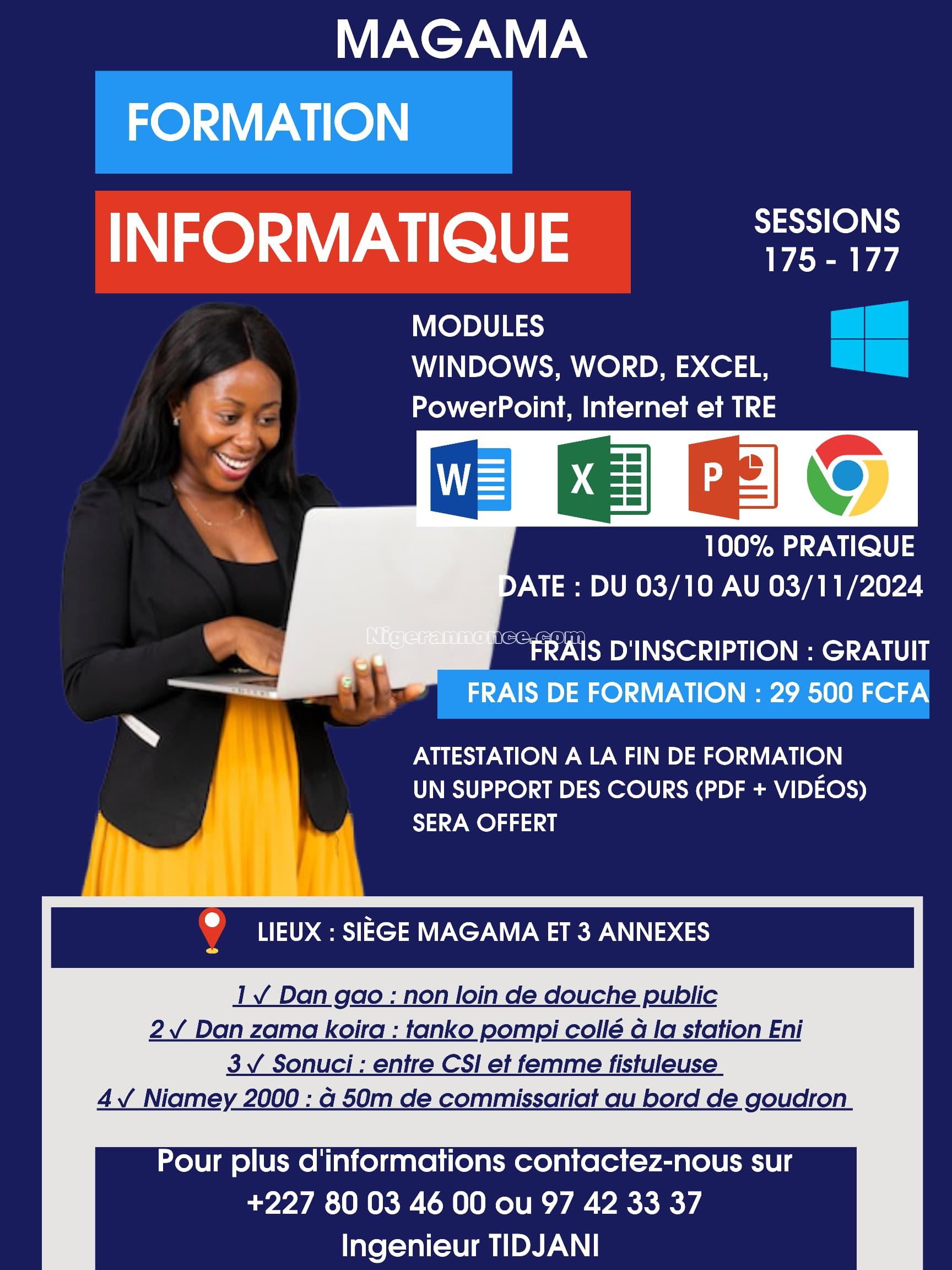 Formation Informatique et Permis de conduire | Niger annonce