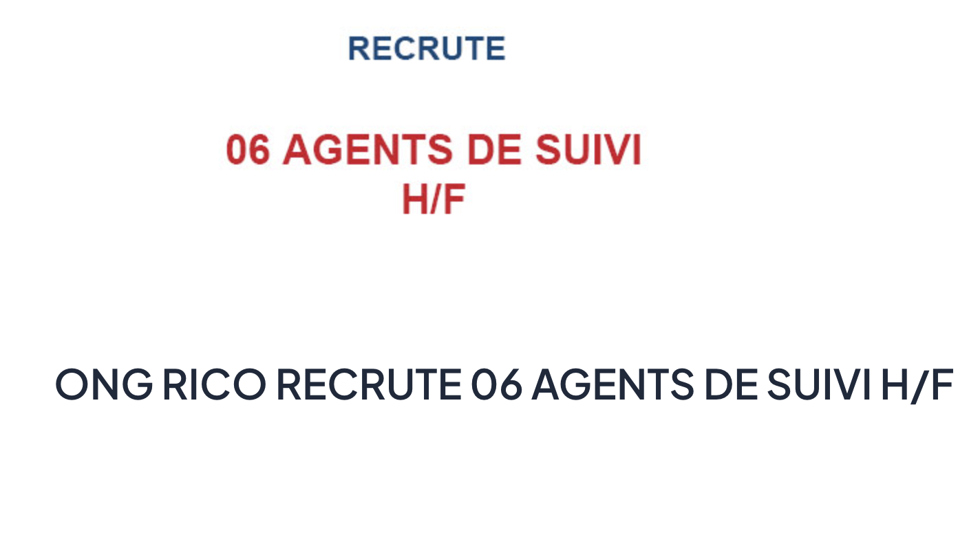 Agent de suivi | Niger annonce
